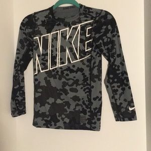 Boys long sleeve camouflage Nike training shirt